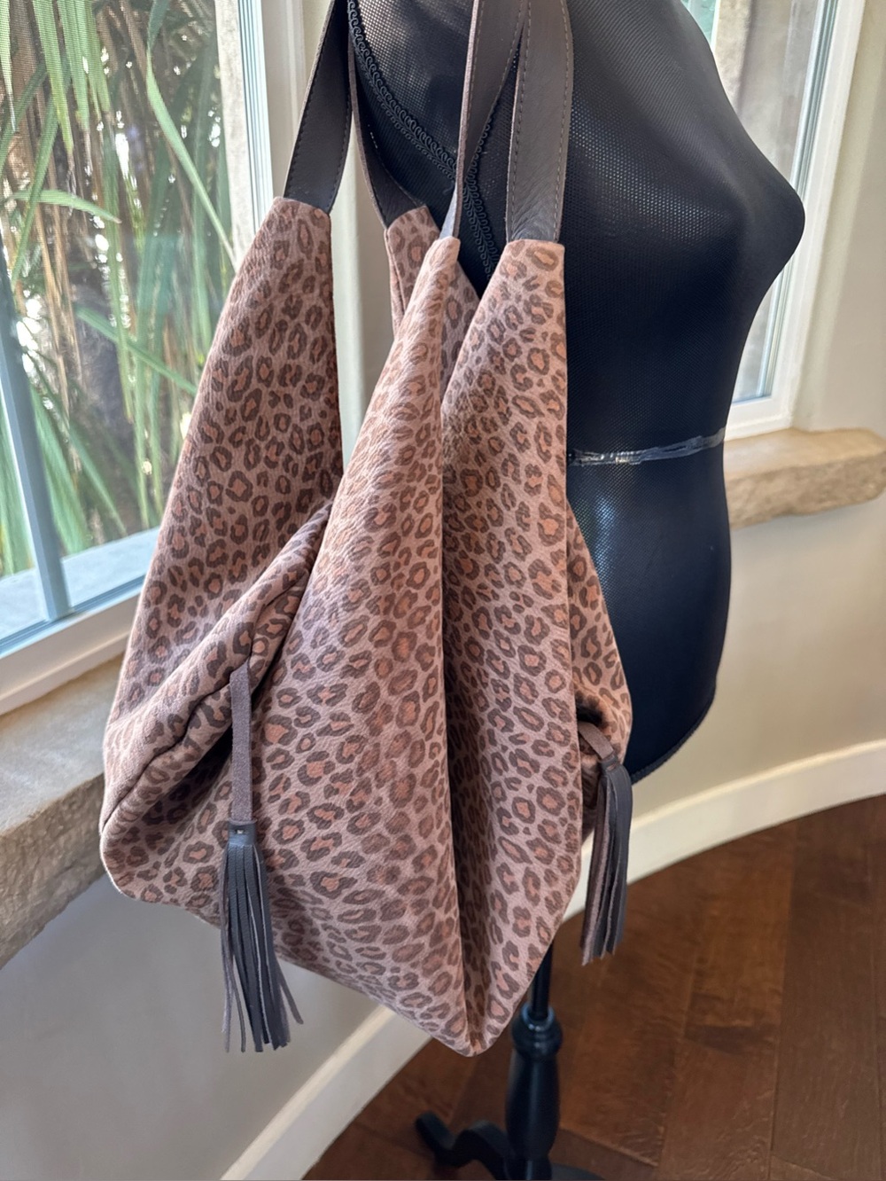 Idea77 Leopard Print Slouchy Hobo Oversized Tote Bag - Shoulder Bag - Picture 3 of 16